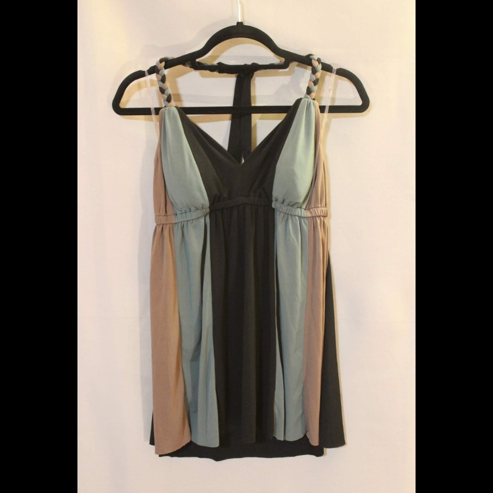 Bisou Bisou Tri-Colored Halter Top (Med)